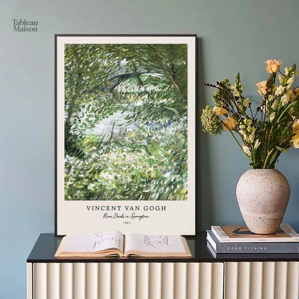 Tableau de Van Gogh représentant les berges printanières