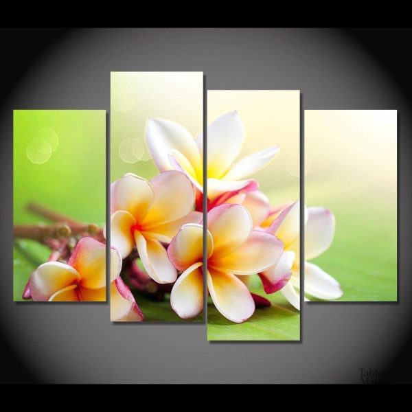 Art mural représentant des fleurs de frangipanier