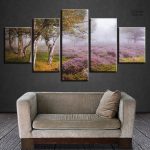 Illustration de brume sur la lande, art mural salle de bain