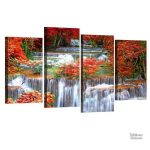 Art mural automnal avec des couleurs chaudes pour la salle de bain
