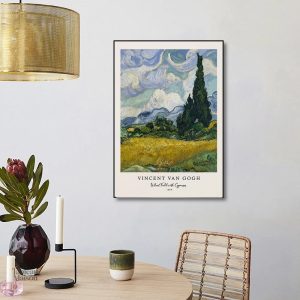 Champ de blé avec cyprès - tableau de Vincent Van Gogh