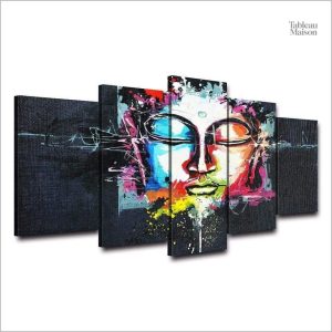 Tableau décoratif Bouddha, ambiance zen et colorée