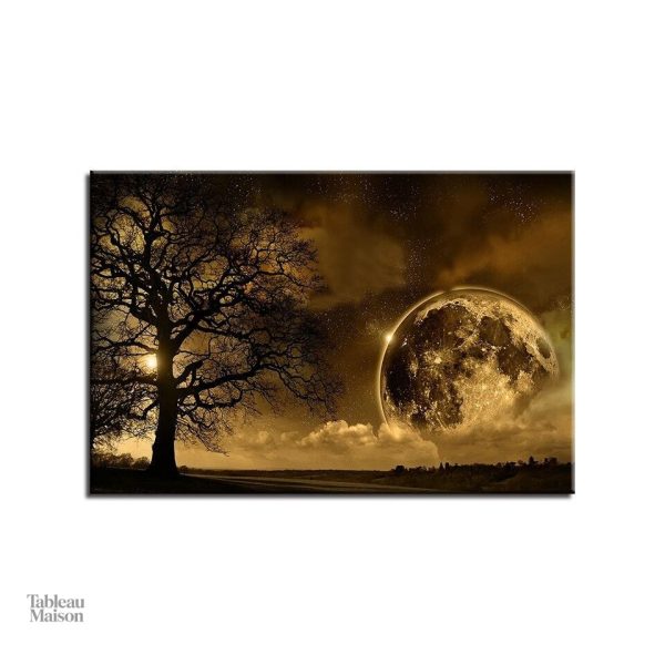 Illustration harmonieuse de la Lune et de la nature