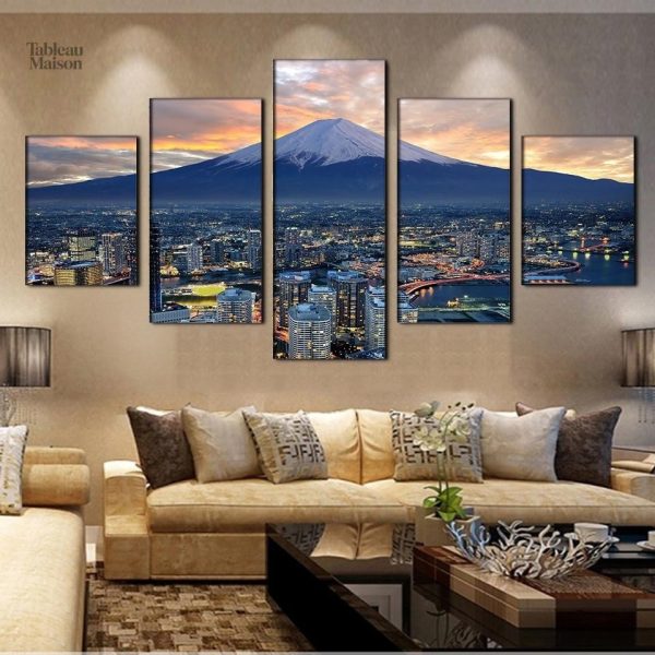 Tableau japonais représentant le Mont-Fuji au Japon