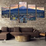 Art mural inspiré par le Mont-Fuji japonais
