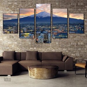 Art mural inspiré par le Mont-Fuji japonais