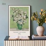 Tableau de roses roses dans un vase, Van Gogh