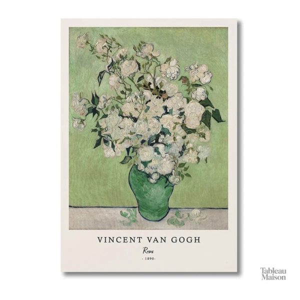 Vase aux roses roses, œuvre de Vincent Van Gogh