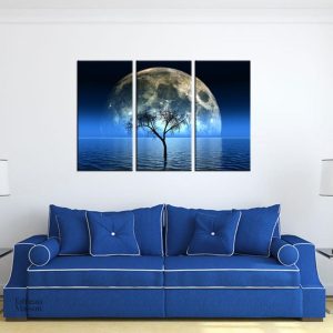 Tableau paysage nocturne avec des teintes apaisantes