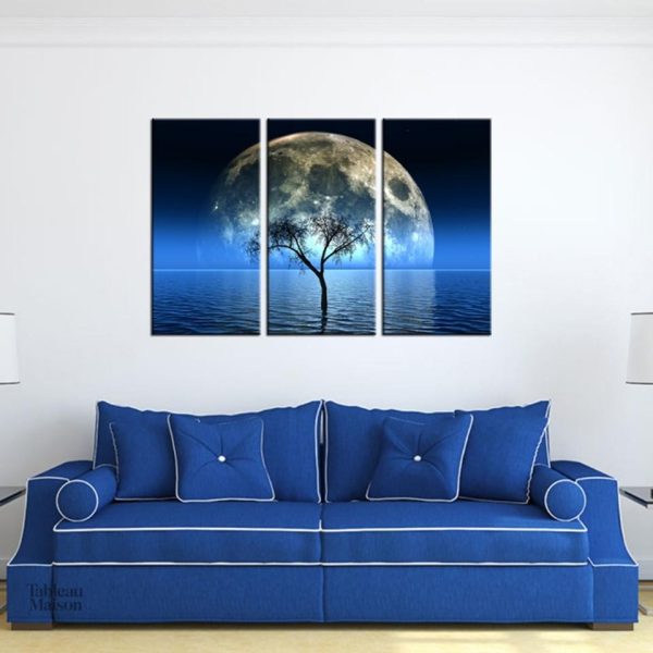 Tableau paysage nocturne avec des teintes apaisantes