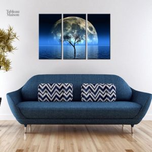 Illustration d'un paysage nocturne serein et enchanteur
