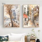 Tableau paysage Parisien en couleurs vives