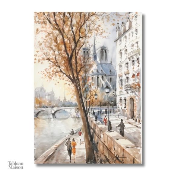 Tableau représentant un paysage urbain parisien