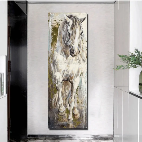 Peinture moderne représentant un cheval élégant