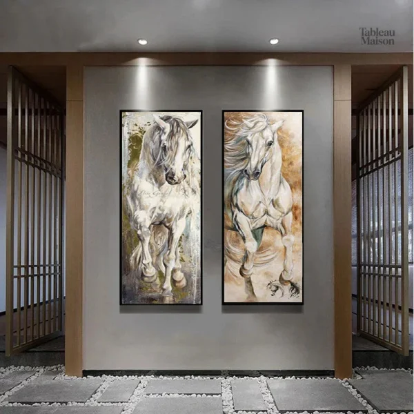 Tableau artistique de cheval dans un style contemporain
