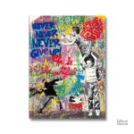 Tableau street art vibrant avec motifs urbains audacieux