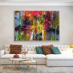 Œuvre d'art colorée pour embellir un espace