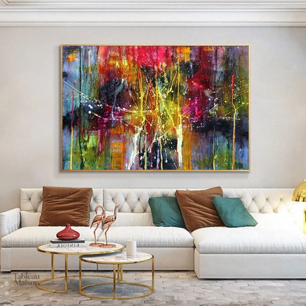 Œuvre d'art colorée pour embellir un espace