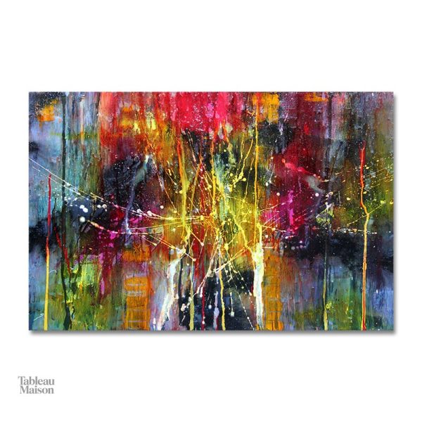Peinture moderne avec un mélange de teintes éclatantes