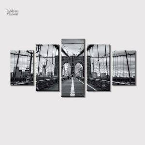 Tableau représentant le Pont de Brooklyn, style noir et blanc