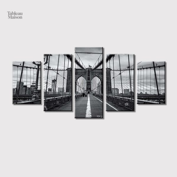 Tableau représentant le Pont de Brooklyn, style noir et blanc