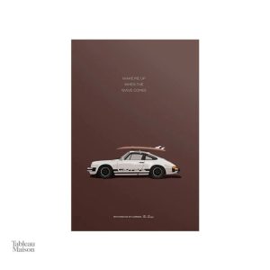 Art mural de voiture : Porche Carrera sur un décor estival