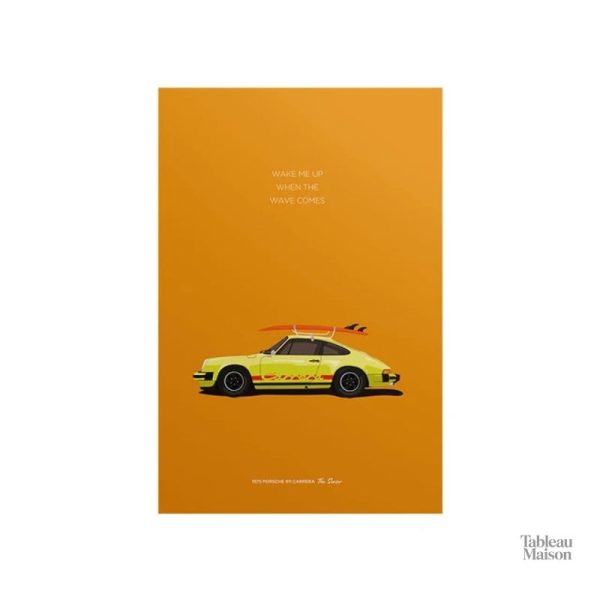 Tableau moderne de voiture Porche sur fond de vacances