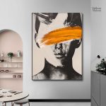 Tableau minimaliste en noir et blanc, design artistique