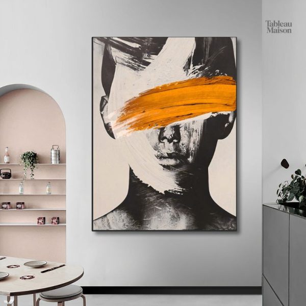 Tableau minimaliste en noir et blanc, design artistique