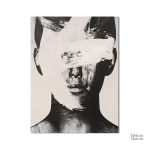 Tableau abstrait noir et blanc, touche artistique minimaliste