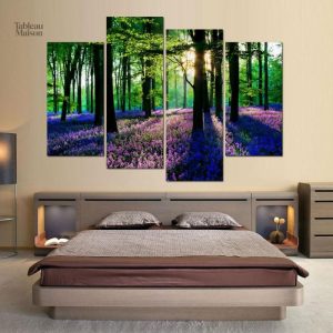 Art mural inspiré de la forêt pour salle de bain