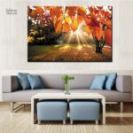 Art mural lumineux représentant des rayons de soleil