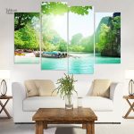 Tableau RIVIÈRE EXOTIQUE pour salle de bain moderne