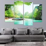 Décor mural RIVIÈRE EXOTIQUE, ambiance tropicale pour salle d'eau