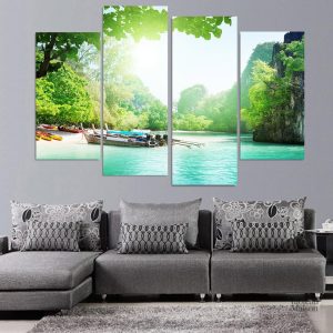 Décor mural RIVIÈRE EXOTIQUE, ambiance tropicale pour salle d'eau