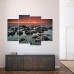 Rochers marins tableau pour salle de bain