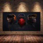Art mural singe dans une ambiance hip hop colorée