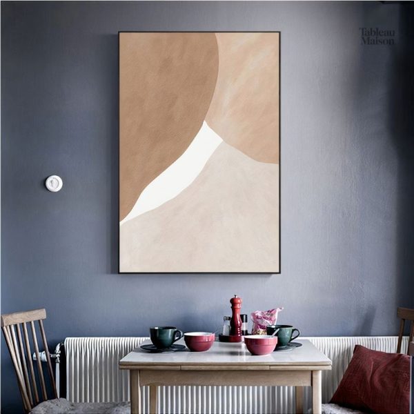 Tableau abstrait beige moderne et élégant
