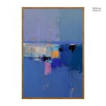 Tableau contemporain avec design bleu dynamique