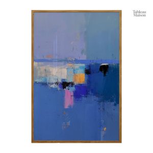 Tableau contemporain avec design bleu dynamique
