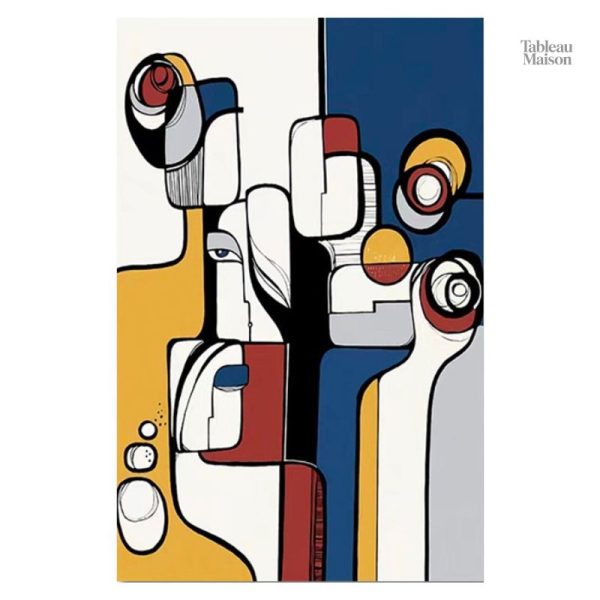 Tableau mural contemporain au style cubiste original