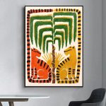 Tableau abstrait inspiré par l'Égypte