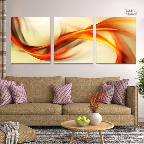 Tableau Lignes fluides en couleurs harmonieuses