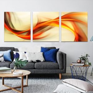 Tableau artistique avec motifs fluides et abstraits