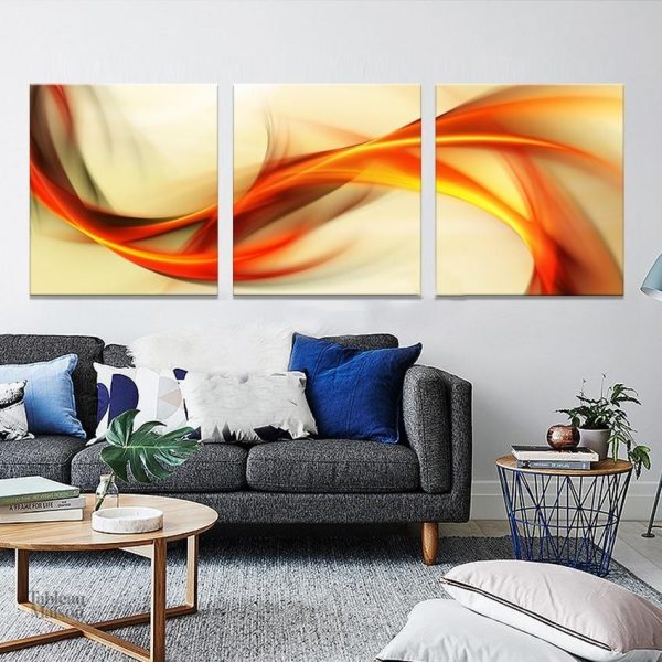 Tableau artistique avec motifs fluides et abstraits