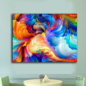 Tableau abstrait multicolore contemporain