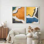 Œuvre contemporaine en couleurs vives et formes abstraites