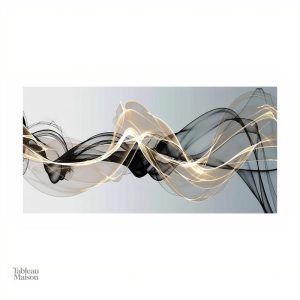 Tableau contemporain aux nuances sombres et dorées