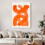 Art mural abstrait aux nuances orange