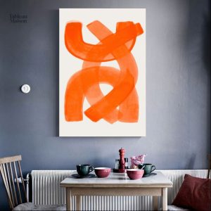 Œuvre d'art moderne avec teintes orangées